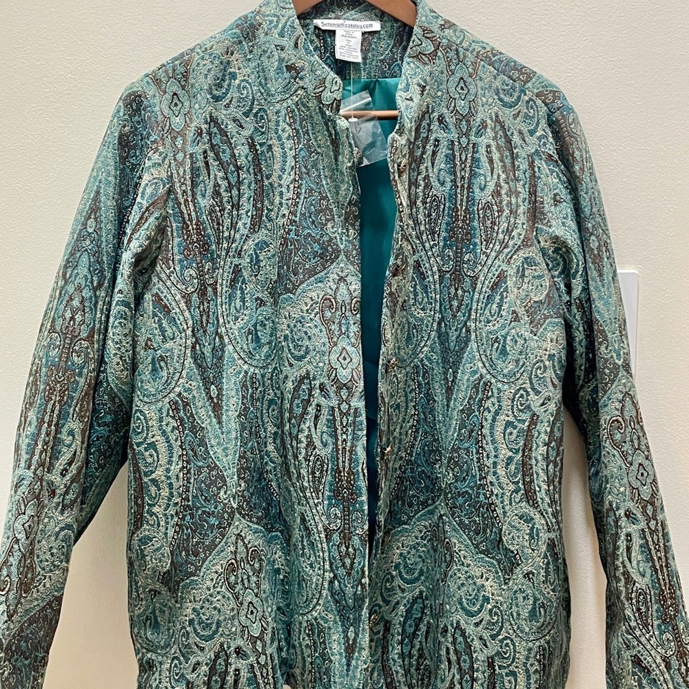 Women’s Paisley Green Suit Jacket